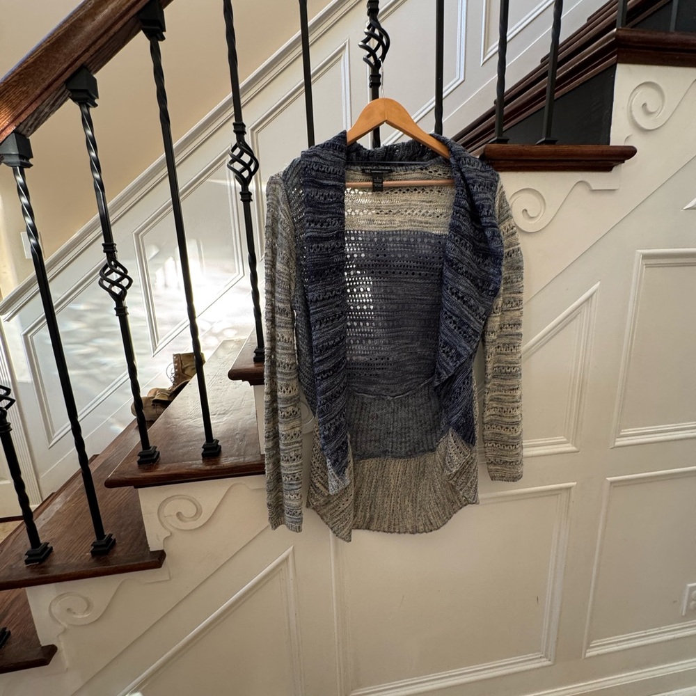 INC International Concepts Gray and Blue Cardigan